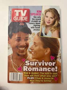 TV Guide Magazine March 2004 Rob Amber Survivor Romance Kim Cattrall Tyra Banks